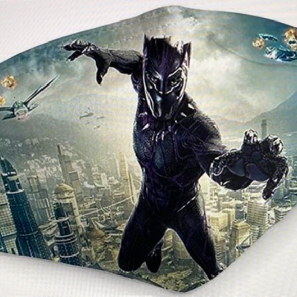 Other - NWOT Black Panther Reusable Adjustable Face Mask with Filter